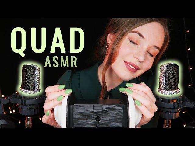 1 Hour QUAD TINGLE ATTACK Oil & Lotion Ear Massage ASMR + Upclose Whisper (No Windshields)