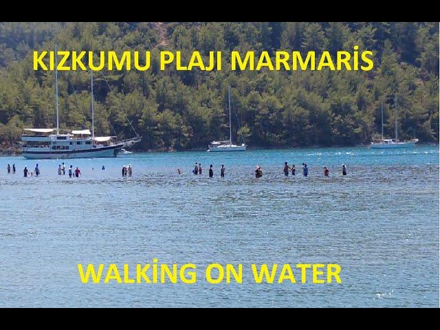 walking on water Marmaris Orhaniye kızkumu beach auf Wasser laufen marcher sur l'eau ходьба по воде