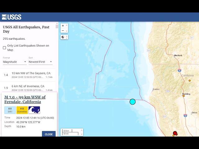 7.0 EARTHQUAKE HITS CALIFORNIA COAST!!! TSUNAMI WARNING ISSUED!!