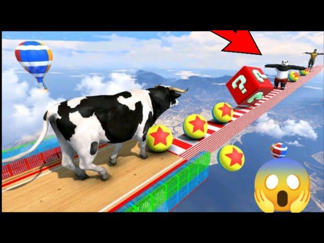 Gta5|| crazy cartoon cow and horse funny video#animalgames #cow #cartooncow#cowgames#horse #cowdance