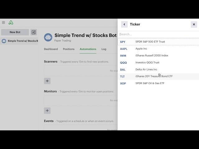 Simple Trend Trading with Stocks Bot