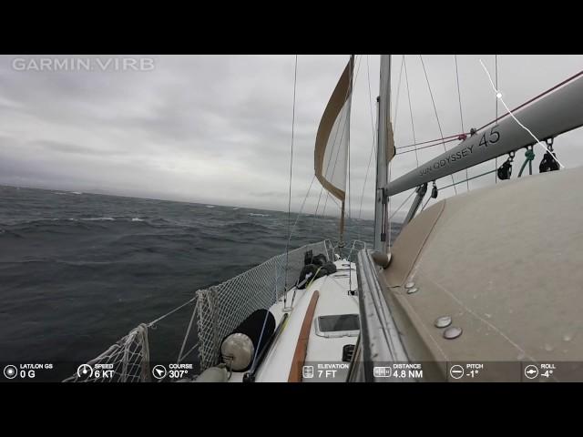 Crossing Juan de Fuca Strait in 35+kt wind