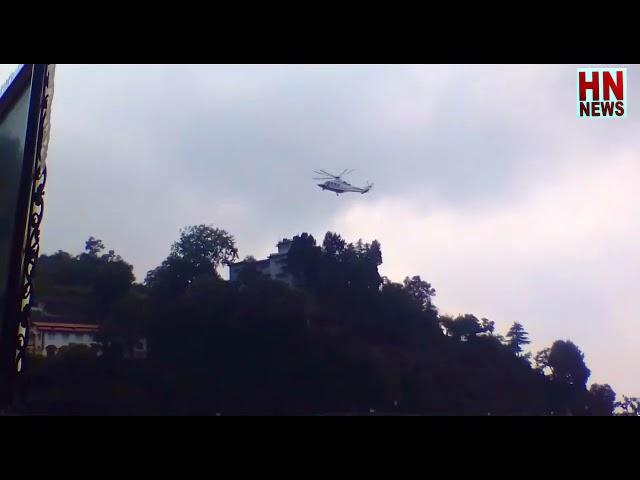 Helicopter landed on the roof of Radhaswamy Bhavan