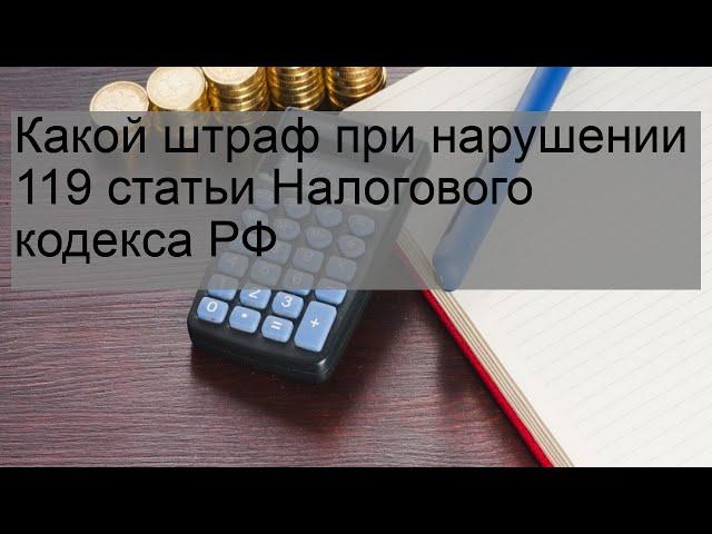 Какой штраф при нарушении 119 статьи Налогового кодекса РФ