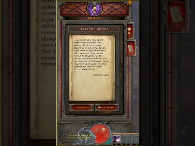 Chilling Words: Deckard Cain on the Birthing Horrors of the Wretched Mothers