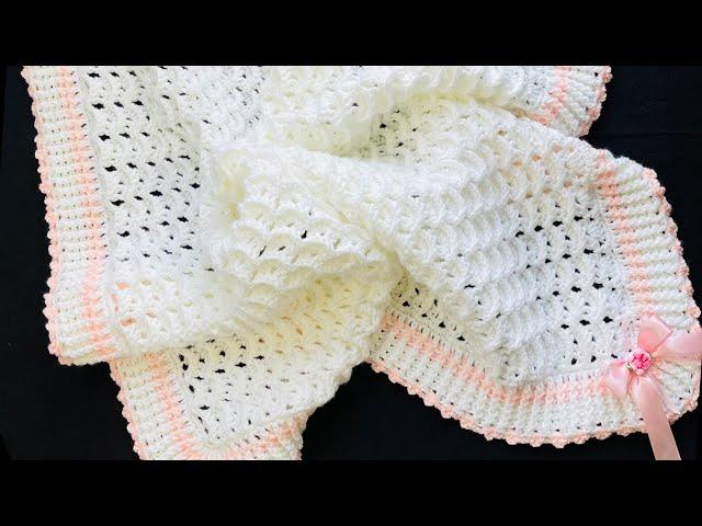 A simply beautiful crochet baby blanket pattern with border My favorite CROCHET PATTERN