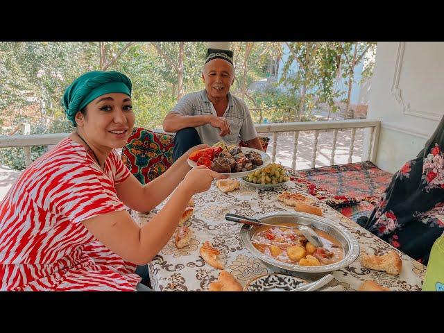 УЗБЕКИСТАН ! Как живут Узбеки в ГОРНОМ кишлаке ! Самое мясное блюдо. Сельская жизнь !