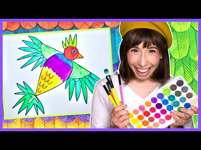 How to Draw a Colorful Bird! | Easy Bird Drawing with Bri Reads