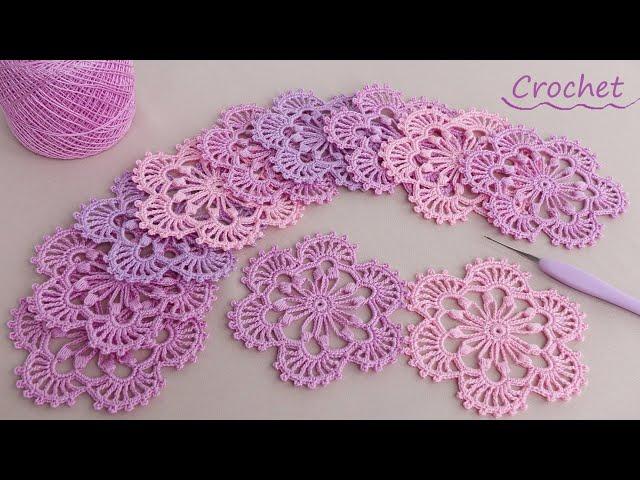 Очаровательные ЦВЕТОЧНЫЕ МОТИВЫ вязание крючком для начинающих  EASY Flower Pattern Crochet 