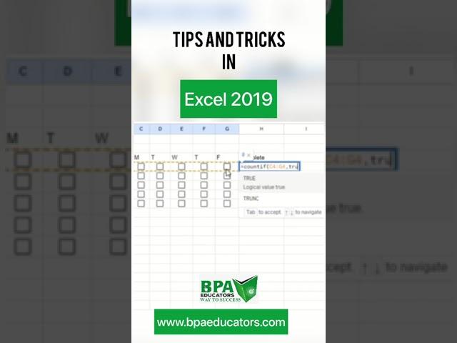 Tips And Tricks in Excel 2019 | bpaeducators