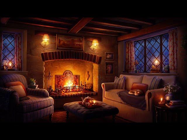 Cozy Country Cottage Ambience with Rain and Fireplace Sounds for Sleeping, Reading, & Relaxation