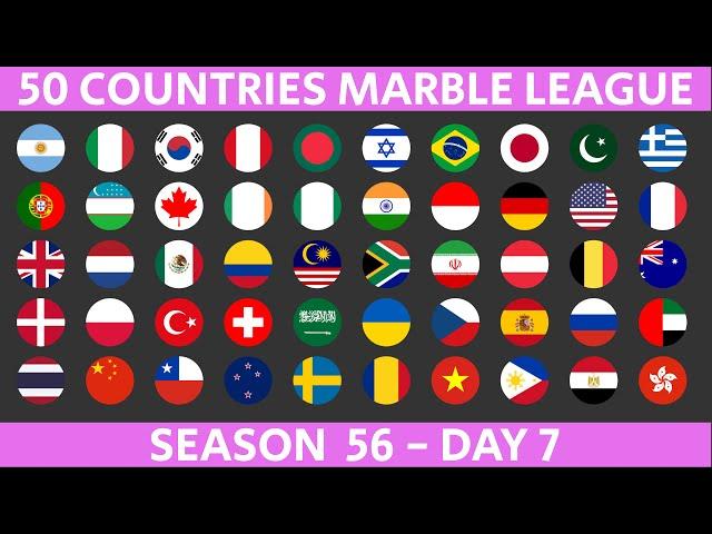 50 Countries Marble Race League Season 56 Day 7/10 Marble Race in Algodoo