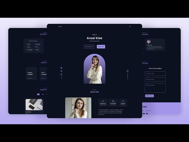  Create a Responsive Personal Portfolio Website Design Using HTML CSS & JavaScript