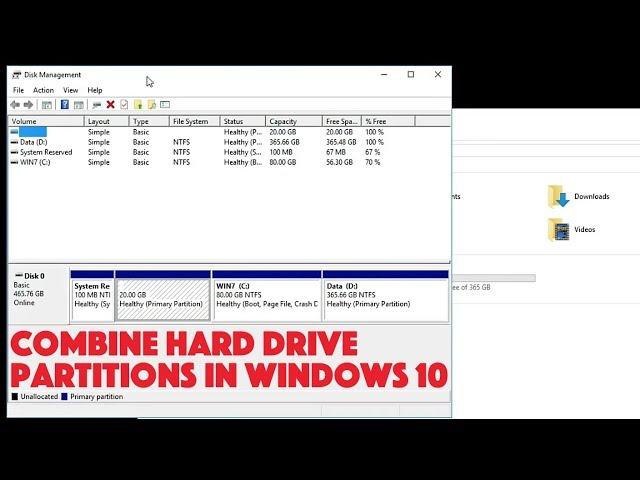 Combine Hard Drive Partitions in Windows 10