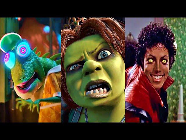 Michael Jackson Thriller and Shrek Thriller and Sing Thriller Comparison