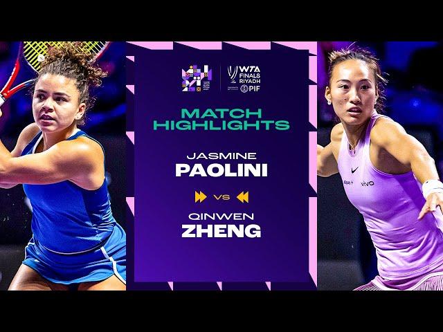 Jasmine Paolini vs. Zheng Qinwen | 2024 WTA Finals Riyadh Group Stage | Match Highlights