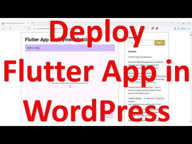 How to deploy your flutter application on your WordPress website?