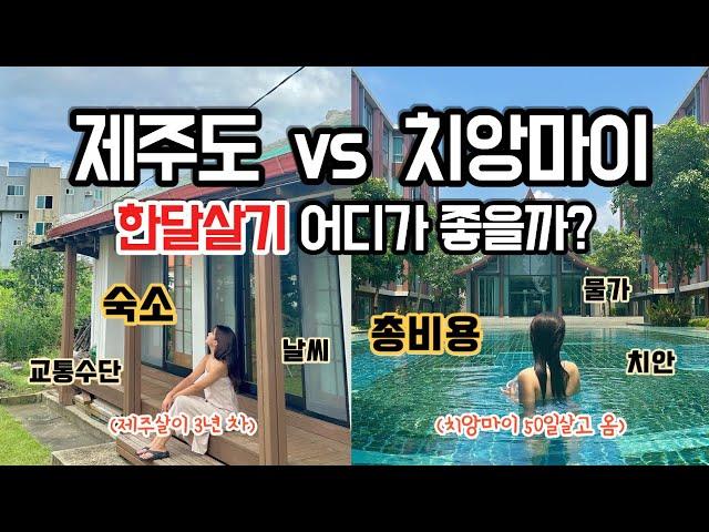 제주도vs치앙마이 한달살기 직접 살아보고 알려줌 | 한 달 얼마 썼을까? 충격주의️| 국내 해외 비교 분석 총비용, 숙소, 날씨, 디지털노마드 꿀팁 포함 총정리️