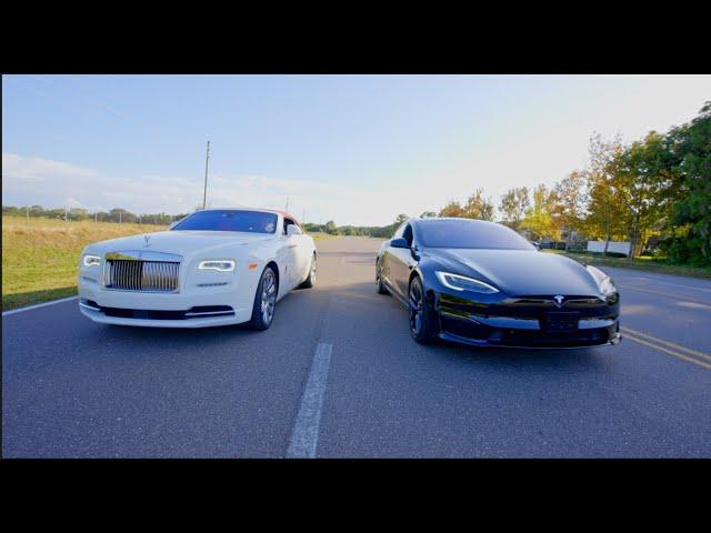 Tesla Plaid vs $400K Rolls Royce Dawn