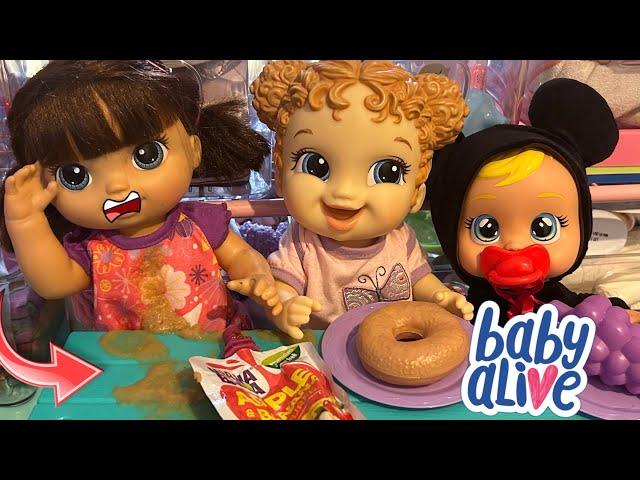 BABY ALIVE Doll and Cry baby doll Daycare Routine feeding & changing routine