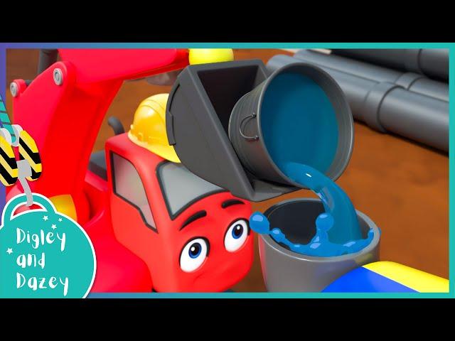 Making Concrete!   | Digley and Dazey | Kids Construction Truck Cartoons