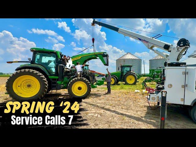 John Deere 8R 370 9.0L engine wiring harness repair.