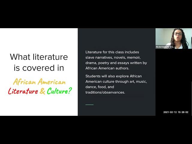 High School African American Literature and Culture at eXtend Homeschool Tutorial