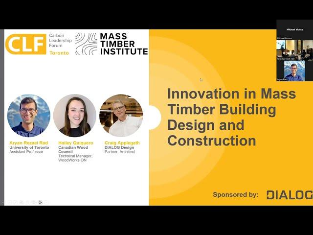 CLF Toronto x Mass Timber Institute | Innovations in Mass Timber Building Design and Construction