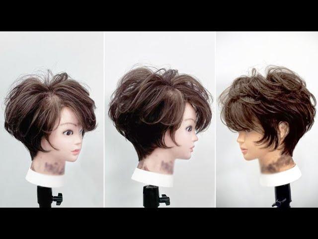 Creative Short Layered Bob Women's Haircut Full Tutorial & Short Hair Cutting Techniques