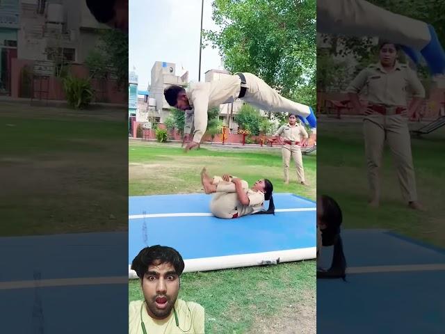 Perfection #gymnast #action #stunt #couplegoal #acrobatics #flip #diveroll #shortsfeed