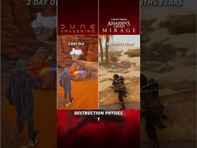 Dune Awakening vs Assassins Creed Mirage - Destruction Physics 1 #duneawakening #comparison #gaming