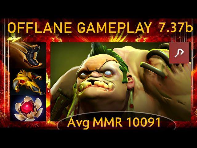  7.37b Pudge |K+A-D - 22 KP - 83%| Offlane Gameplay - Dota 2 Top MMR