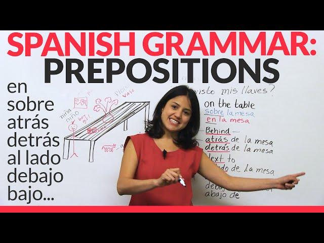 Spanish Lesson: Prepositions & Adverbs  in Spanish
