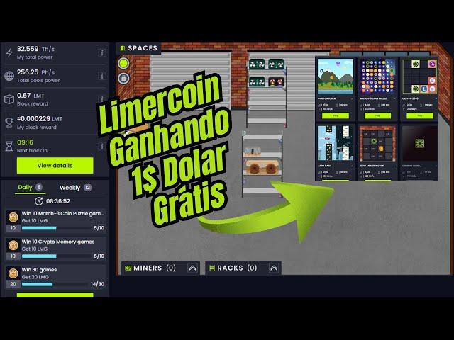 LIMERCOIN - COMO GANHAR R$1 DOLAR GRÁTIS