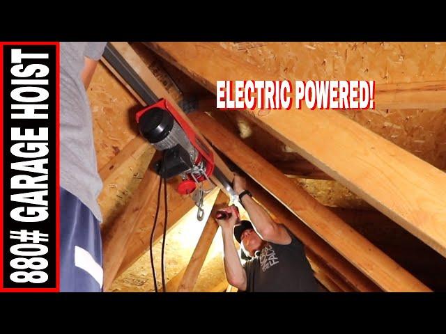 HOW TO INSTALL AN ELECTRIC GARAGE HOIST LIFT // MUST HAVE FOR LIFTING!!