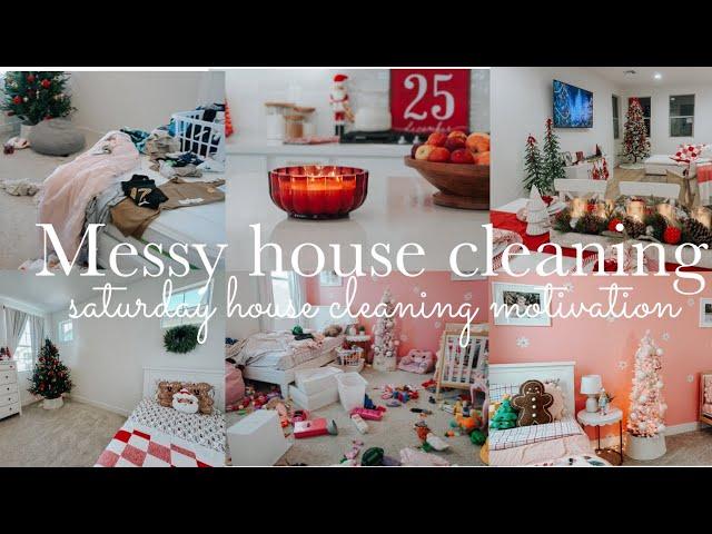 NEW  MESSY HOUSE CLEANING MOTIVATION || SATURDAY MORNING CLEANING MOTIVATION || CLEAN WITH ME