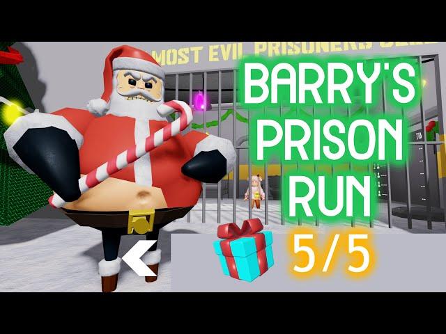 BARRY'S PRISON RUN! (OBBY) [CHRISTMAS EDITION] - 5 Hidden Presents Roblox Gameplay Walkthrough [4K]