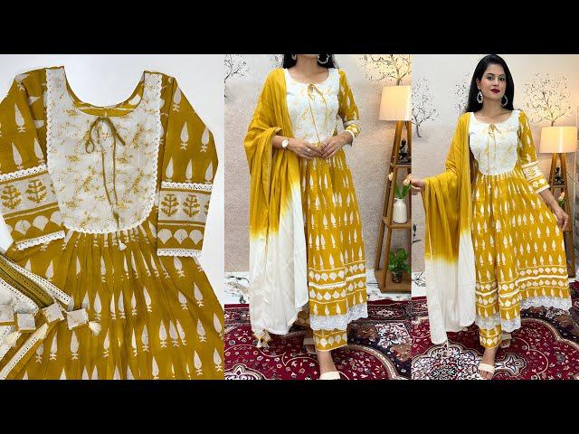 Dress For Saree/Trendy Yoke Kurti Cutting And Stitching/Pleated Kurti Design