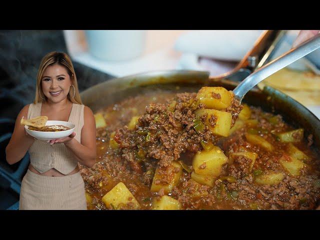 Ground Beef CARNE GUISADA is a Quick, Easy and so Comforting Meal on a budget and under 30 minutes!