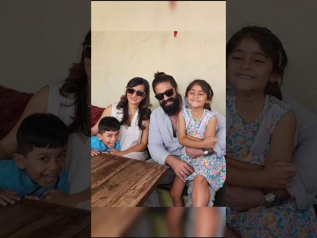 Rocking star Yash & wife Radhika pandit family shorts ..#yashfamily #yash #shortsfeed #cutefamily