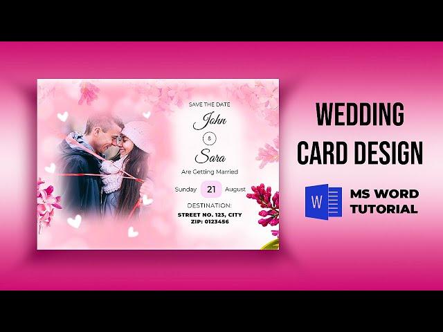 MS Word Wedding Card Design Tutorial | MS Word Tutorial