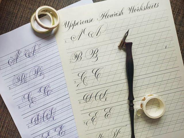 Copperplate Printable Practice Sheets /Copperplate Calligraphy