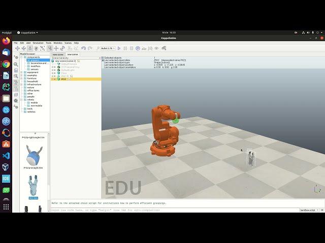 Coppelia Sim (V-REP) Kuka robot gripper  Attach