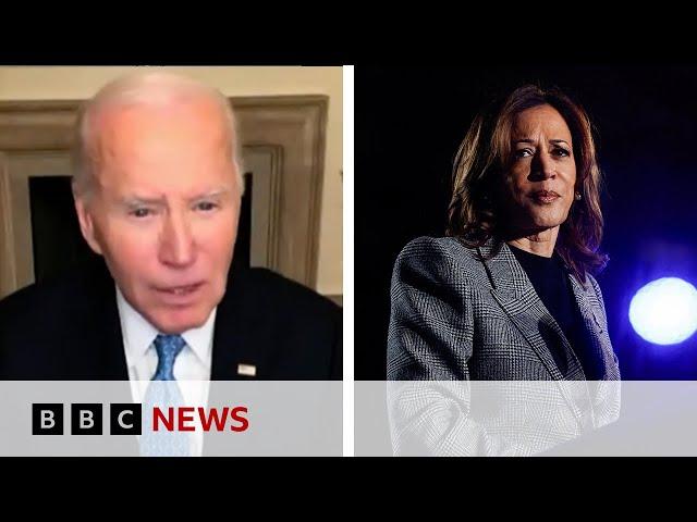 Row erupts as President Biden appears to call Donald Trump supporters 'garbage' | BBC News