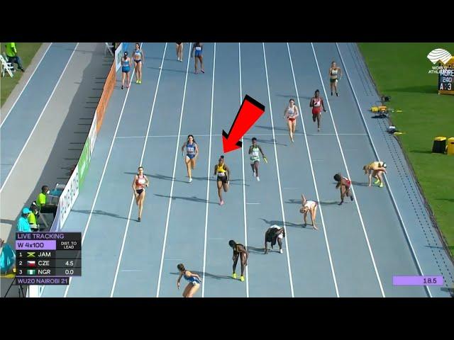 OMG Greatest 4x100M History Tia clayton Incredible final leg to dominate the feild