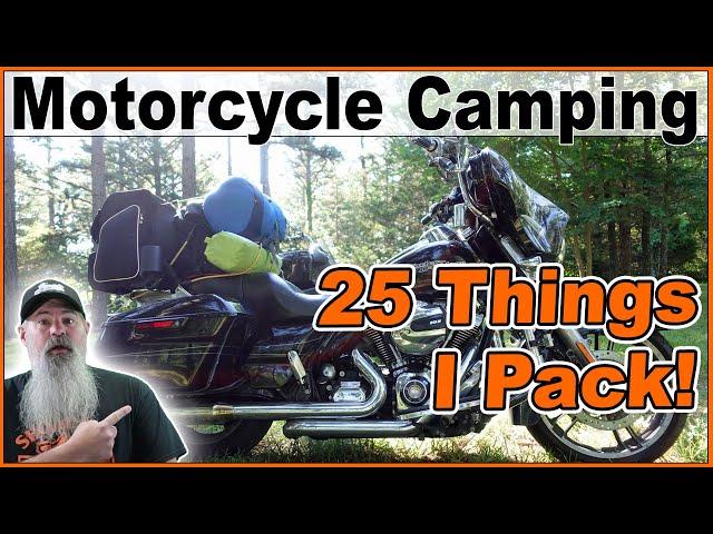 Motorcycle Camping 25 Things I pack on my HARLEY DAVIDSON!