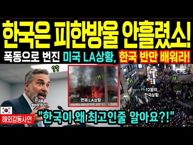 미국 LA폭동 이민자 시위에 한국 반만 따라하라는 미국 국방 전문가 발칵(해외감동사연)