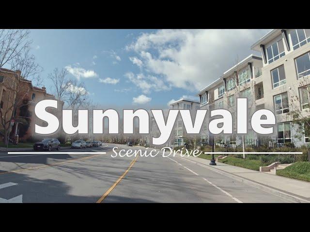 Driving in Downtown Sunnyvale, California - 4K