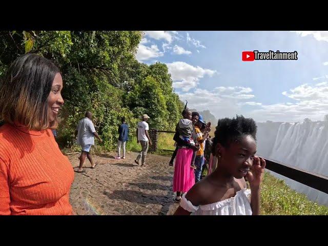 Counting The Viewing Points At Victoria Falls Zambian Side With My Family