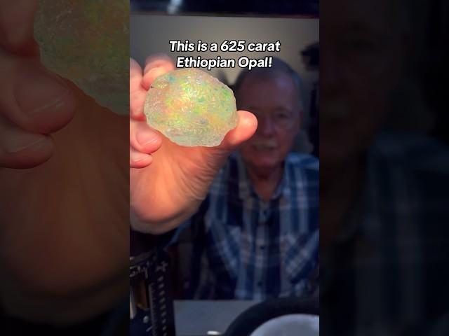 Cutting a Huge 625ct Rough Opal into a Faceted Gem! #opal #gemstones #jewelry